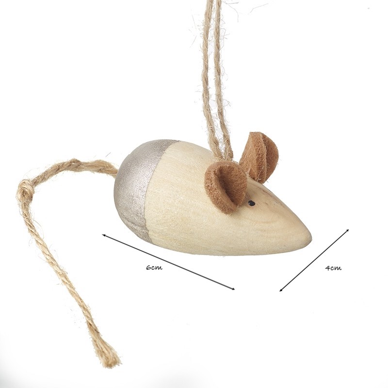 Wooden Golden mouse decoration