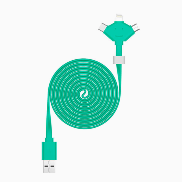 Xoopar - 2m charger Cable. multi-USB cable 3 in 1: USB-C, Micro USB, & Lightning. This will be more durable and resistant over time while being flexible.