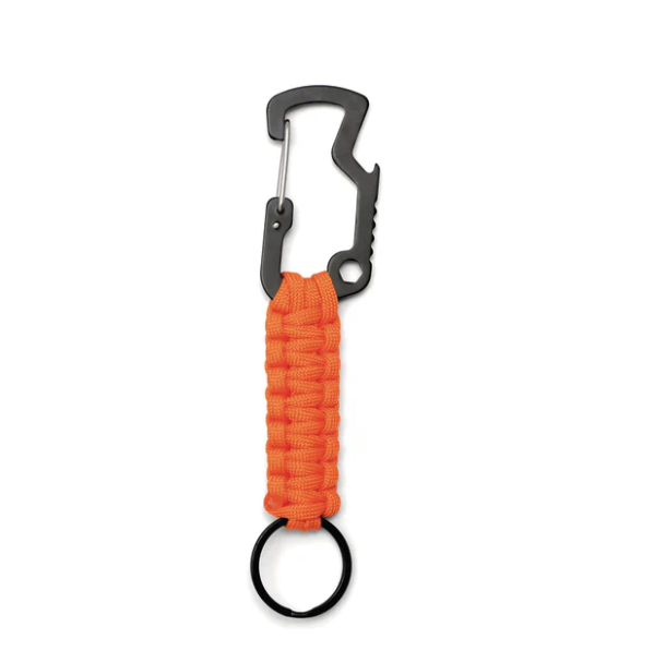 Keyring Multi Tool. This para-cord multi-tool to your survival kit. 4-in-1 functions, this handy gadget as a bottle opener, carabiner, hex wrench.