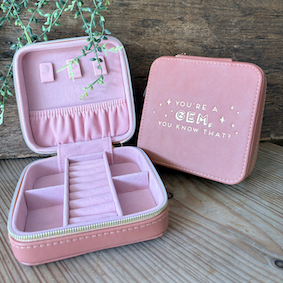 Travel Jewellery Case. This Case Fits Perfectly Into Your Bag Or Luggage, Making It Easy To Locate Your Precious Pieces. Gold Zip Closure & Pull.