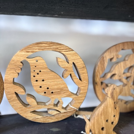 Handmade & Hand cut in Herefordshire, UK. Wooden gifts, pot stand, trivet, bottle opener, herb striper and coasters, tthrush